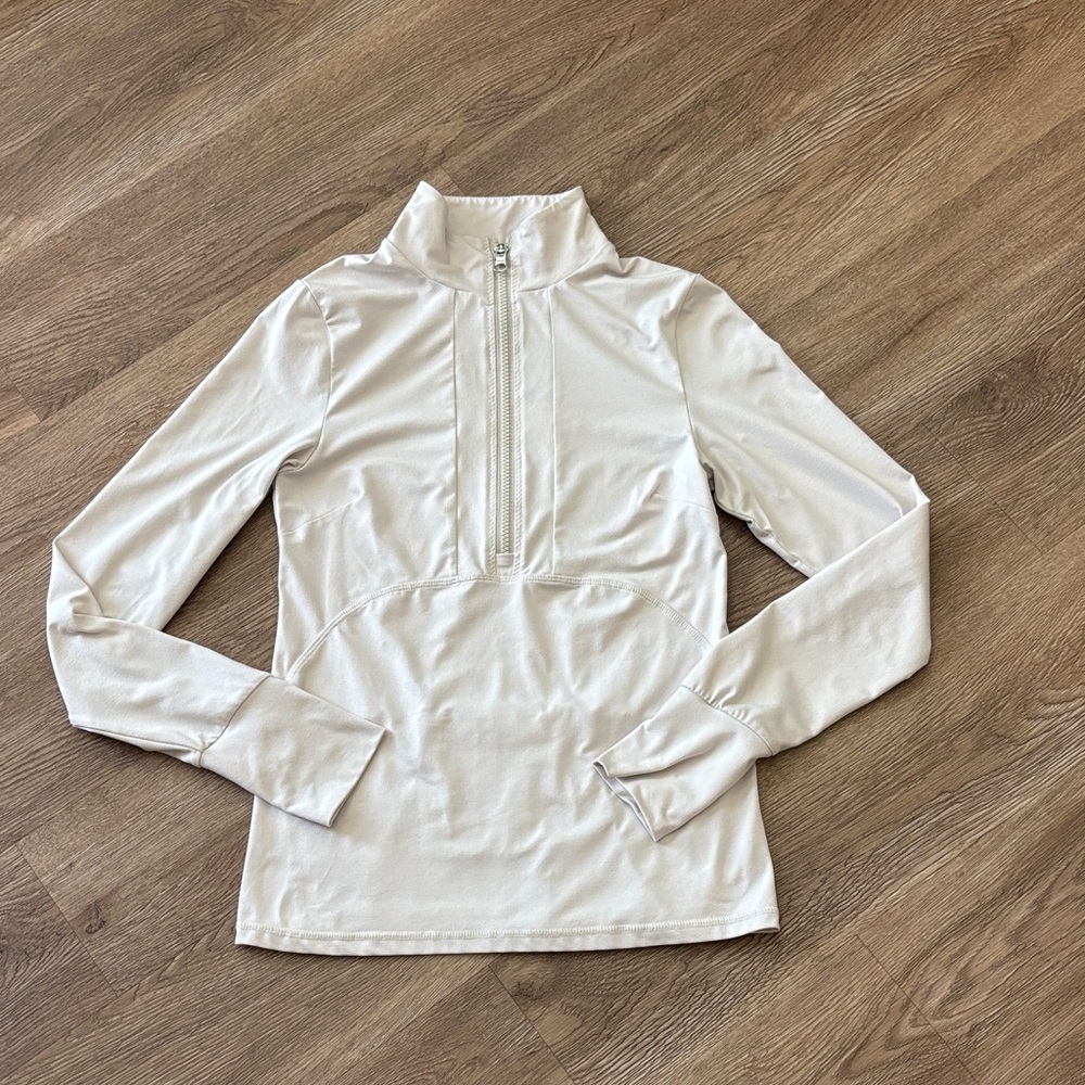 Varley White Half-Zip Long Sleeve Pullover